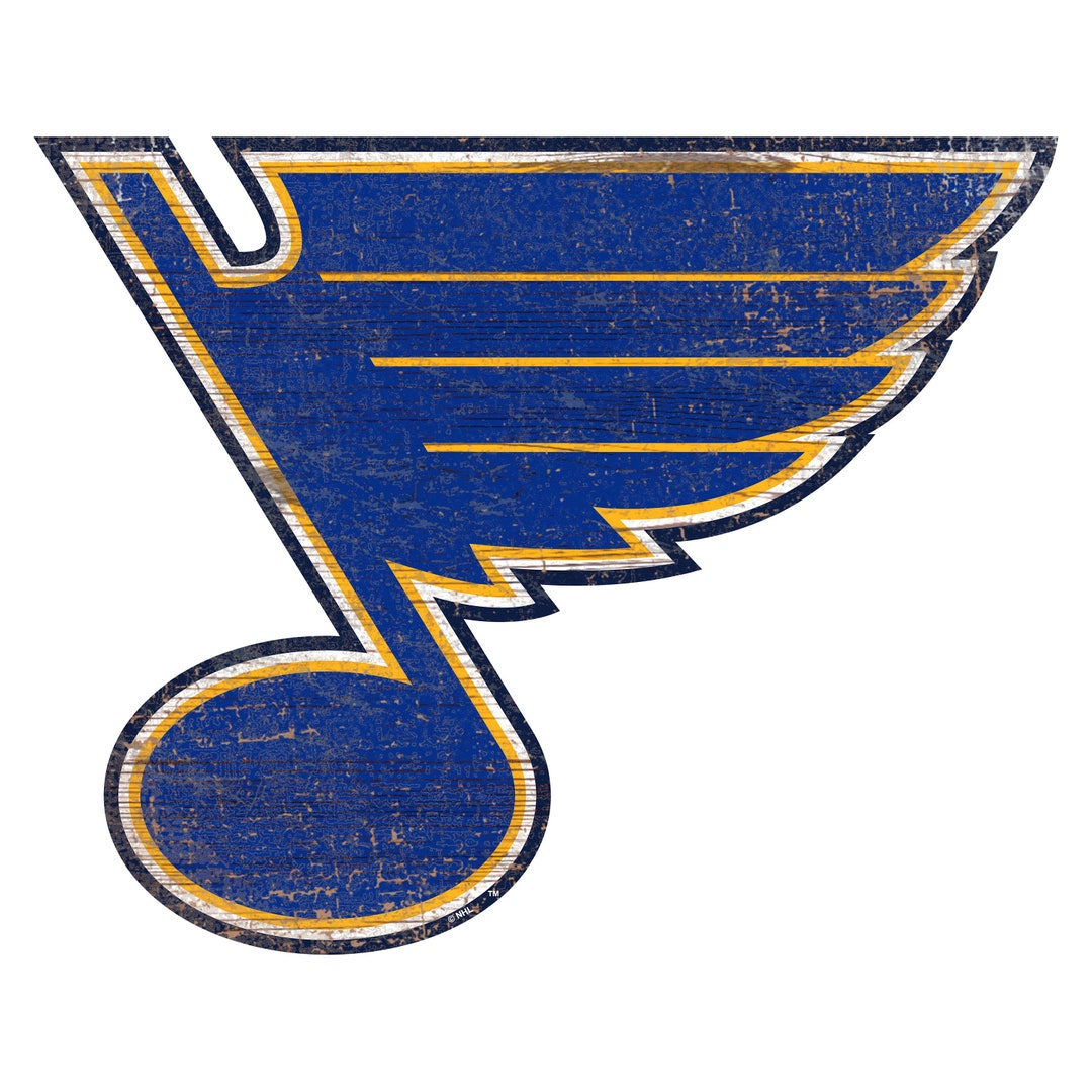 St Louis Blues Distressed Logo Cut Out Wood Sign 24