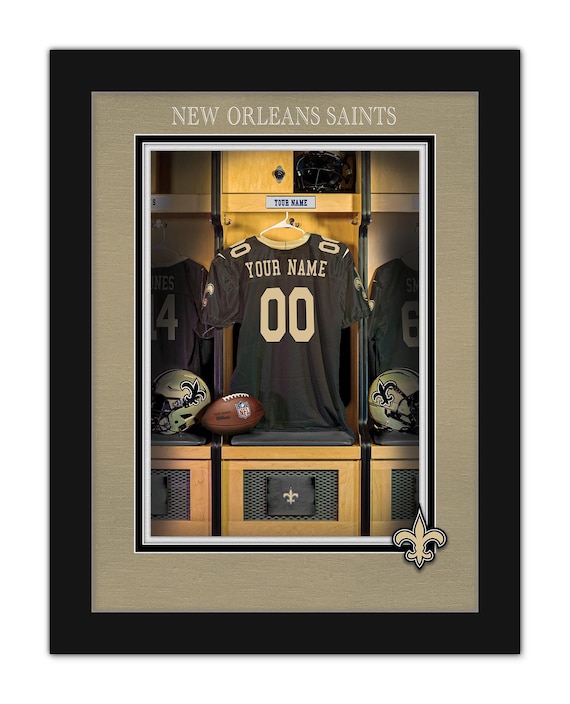 New Orleans Saints Personalized Sign Locker Room Print NFL FRAMED 14x18