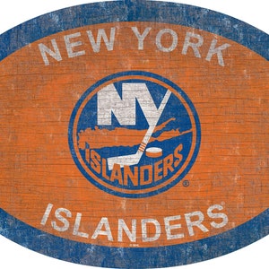 New York Islanders Sign Wall Art 46&quot; Distressed & Weathered Sign Team Color