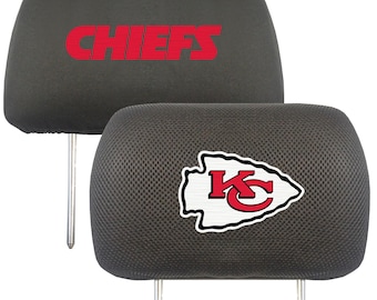 Kansas City Chiefs 2pc Embroidered Headrest Cover Set