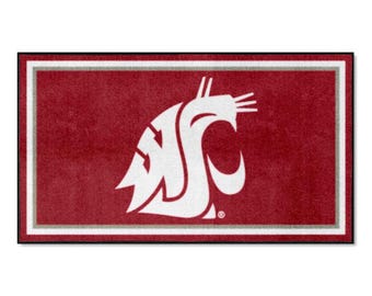 Washington State Cougars Rug 3' x 5' Plush Area Rug