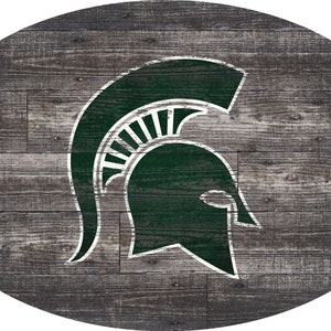 Michigan State Spartans Sign Wall Art 46&quot; Distressed & Weathered Sign