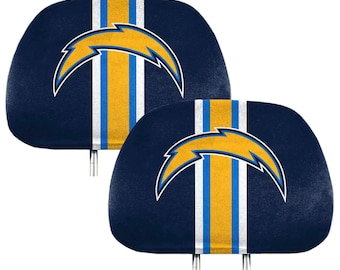 Los Angeles Chargers 2pc Printed Headrest Cover Set
