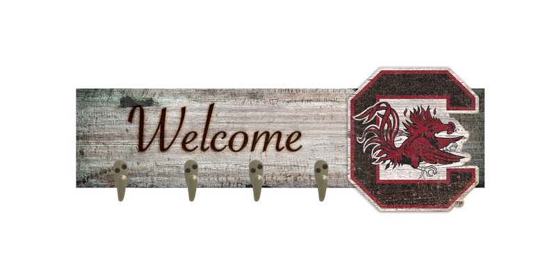 Tar Heels Racks USC South Carolina Tar Heels Welcome Coat Rack / Coat Hanger 6