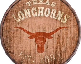 Texas Longhorns Barrel Top Established Sign 24" In Diameter