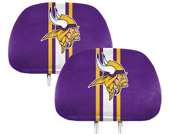 Minnesota Vikings 2pc Printed Headrest Cover Set