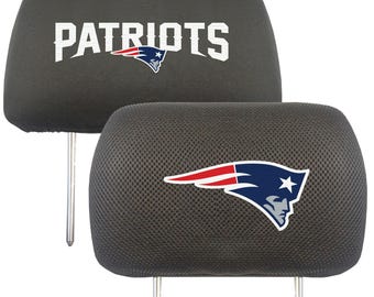 New England Patriots 2pc Embroidered Headrest Cover Set
