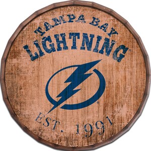 Tampa Bay Lightning Barrel Top Established Sign 24&quot; In Diameter