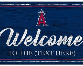 Los Angeles Angels Personalized Sign Team Color Welcome Sign 19x11