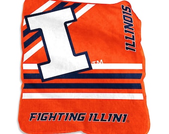 Illinois Fighting Illini Blanket Raschel Throw Blanket 50x60