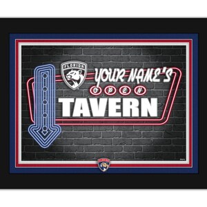 Florida Panthers Personalized Sign Framed Neon Tavern Print Sign 18x14