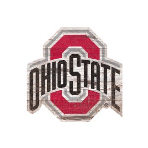 Ohio State Distressed Logo Cut Out Wood Sign 24&quot; Diameter Select NEW