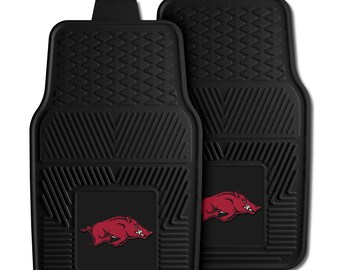 Arkansas Razorbacks 2 Piece Vinyl Car Mats Heavy Duty Car Mat 18"x27"