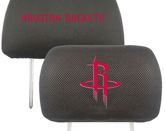 Houston Rockets 2pc Embroidered Headrest Cover Set
