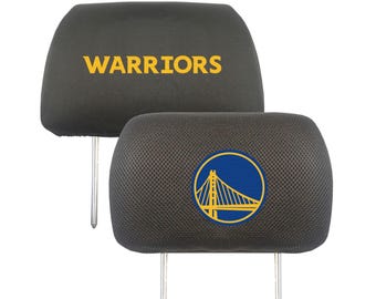 Golden State Warriors 2pc Embroidered Headrest Cover Set