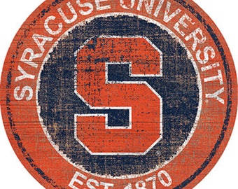 Syracuse Orange Sign Vintage Round Distressed Historic Sign 24" In Diameter
