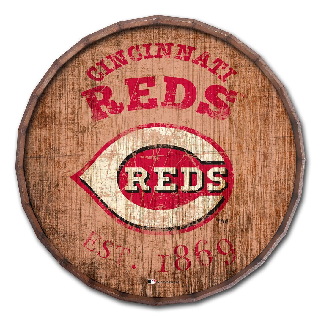 Cincinnati Reds Barrel Top Established Sign 24