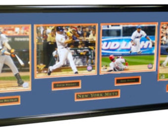 Imágenes del collage de varios jugadores de los Mets de Nueva York con Beltrán, Wright y Reyes