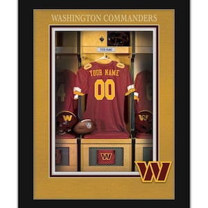 Washington Commanders Personalized Sign Locker Room Print NFL FRAMED 14x18