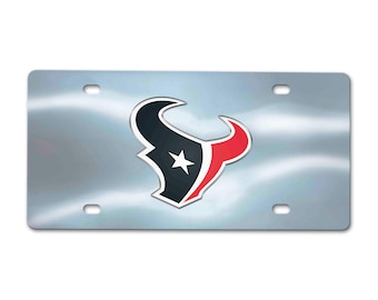 Houston Texans Diecast Stainless Steel 3D License Plate Car Truck Auto