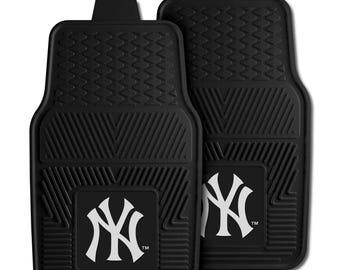 New York Yankees 2pc Piece Vinyl Car Mats Heavy Duty Car Mat 18"x27"