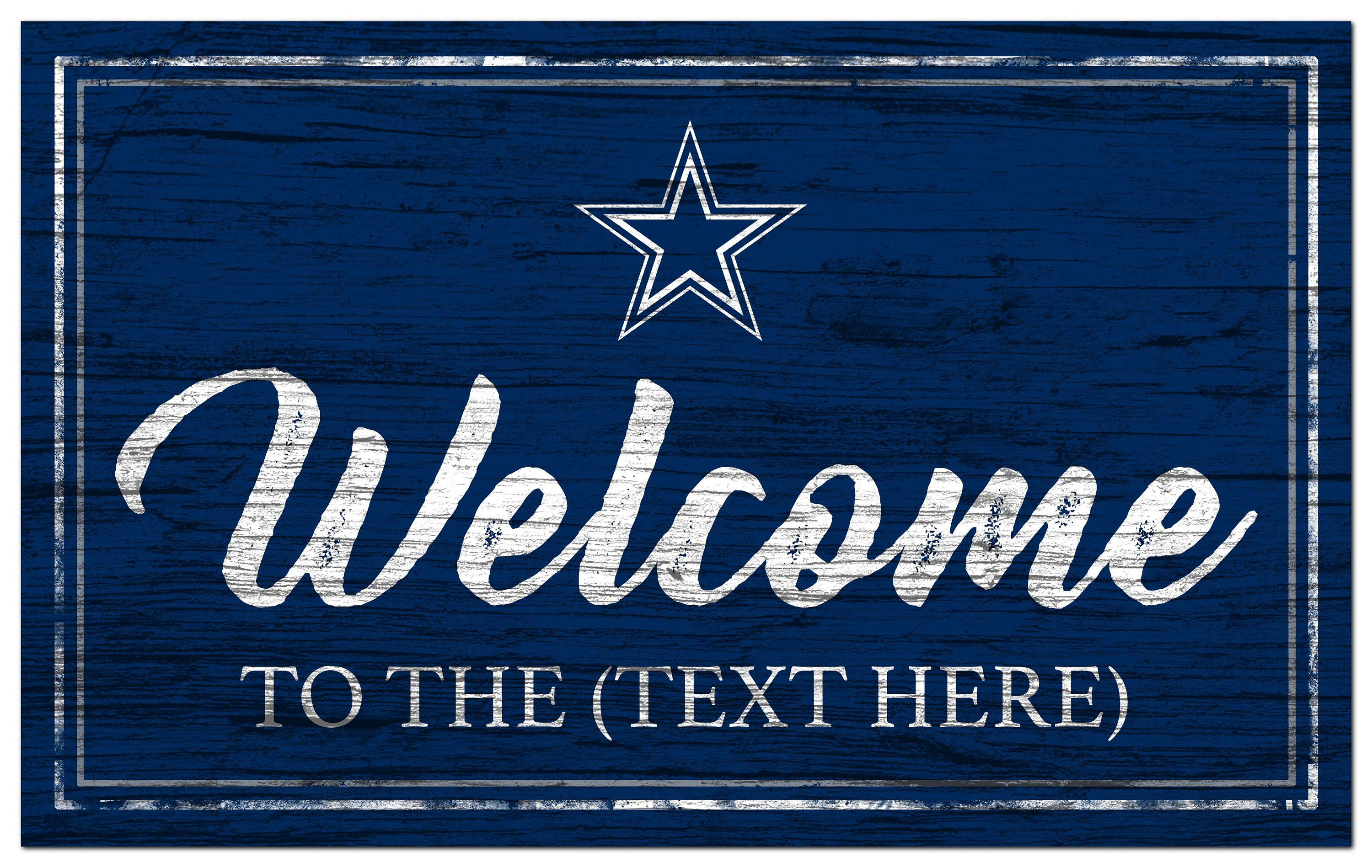 Dallas Cowboys Personalized Sign Team Color Welcome Sign 19x11 - Etsy
