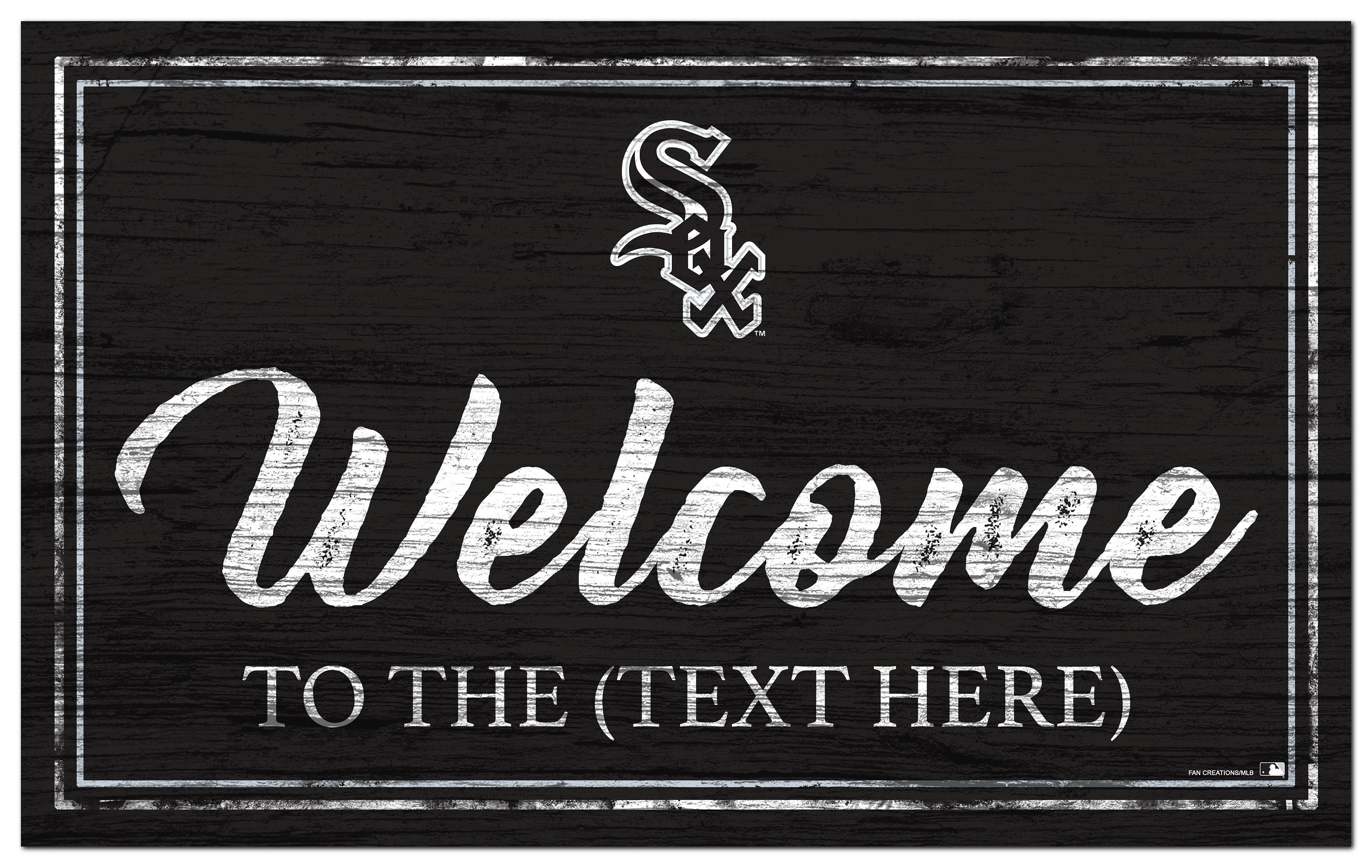 Chicago White Sox Personalized Sign Team Color Welcome Sign 19x11 - Etsy