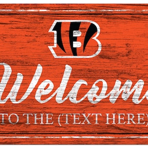 Cincinnati Bengals Personalized Sign Team Color Welcome Sign 19x11