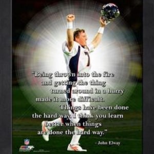 John Elway Denver Broncos Pro Quote Framed 11x14