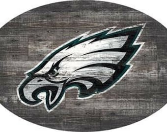 Letrero de los Philadelphia Eagles, arte de pared de 46 pulgadas, desgastado y desgastado.