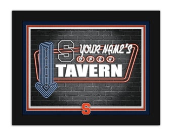 Letrero personalizado de taberna de neón enmarcado de Syracuse, 18 x 14