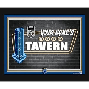 Kansas City Royals Personalized Sign Framed Neon Tavern Print Sign 18x14