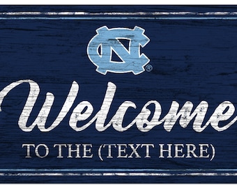 North Carolina Tar Heels UNC Personalized Sign Team Color Welcome Sign 19x11