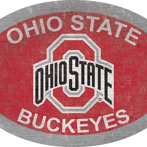 Ohio State Buckeyes Sign Wall Art 46&quot; Distressed & Weathered Sign Team Color