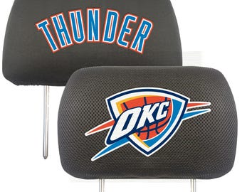 Oklahoma City Thunder 2pc Embroidered Headrest Cover Set