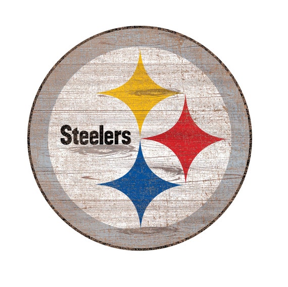 Pittsburgh Steelers Distressed Logo Cut Out Wood Sign 24 Diameter Select NEW  - Etsy