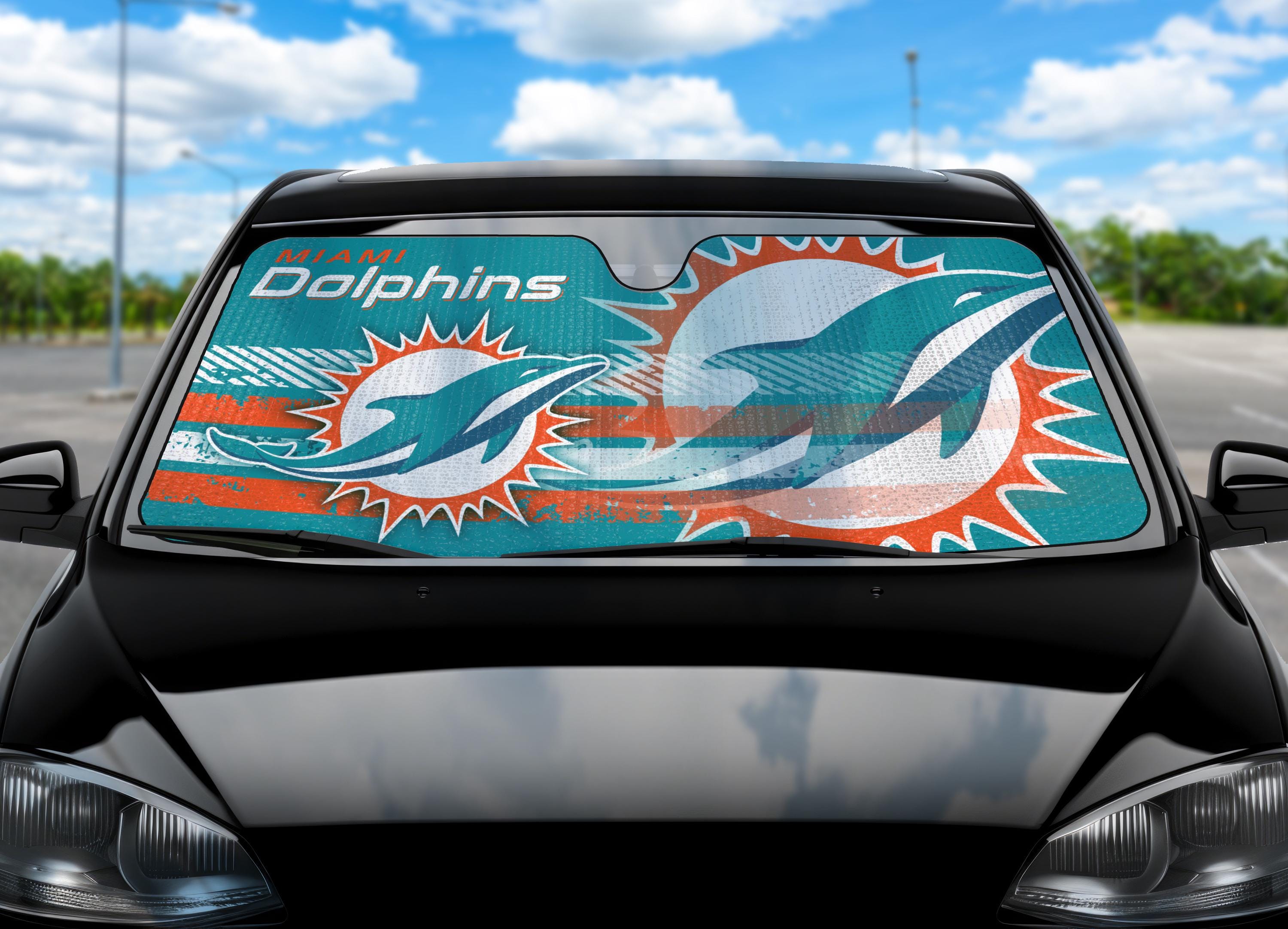 Miami Dolphins Folding Sun Shade Car Truck SUV Windshield Sunshade