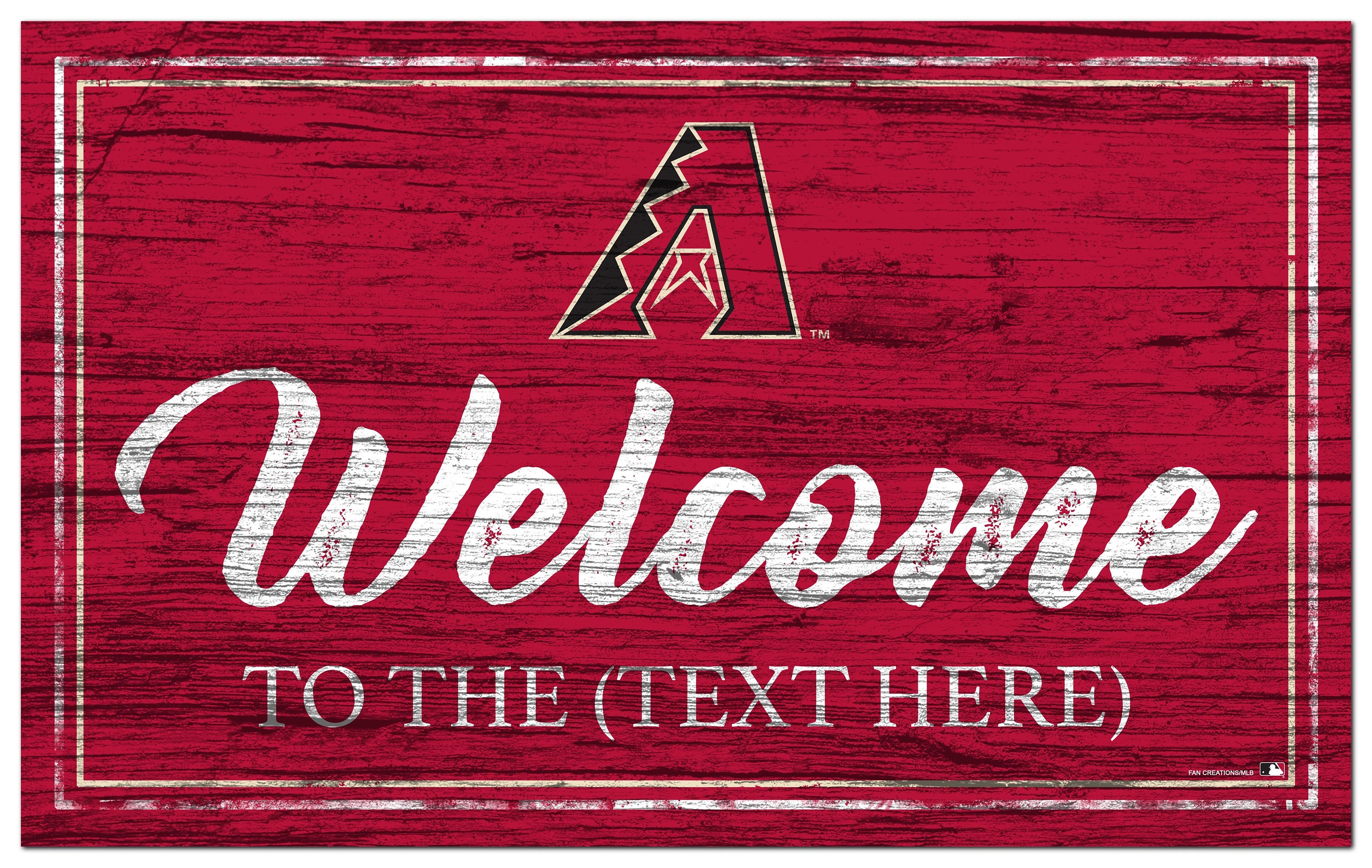Arizona Diamondbacks Personalized Sign Team Color Welcome Sign 19x11 - Etsy