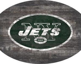 New York Jets Sign Wall Art 46" Distressed & Weathered Sign