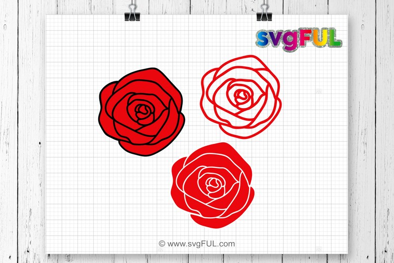 Download Clip Art Art Collectibles Svg Files Flowers Svg Cricut Files Roses Svg Silhouette Cut Files Rose Svg