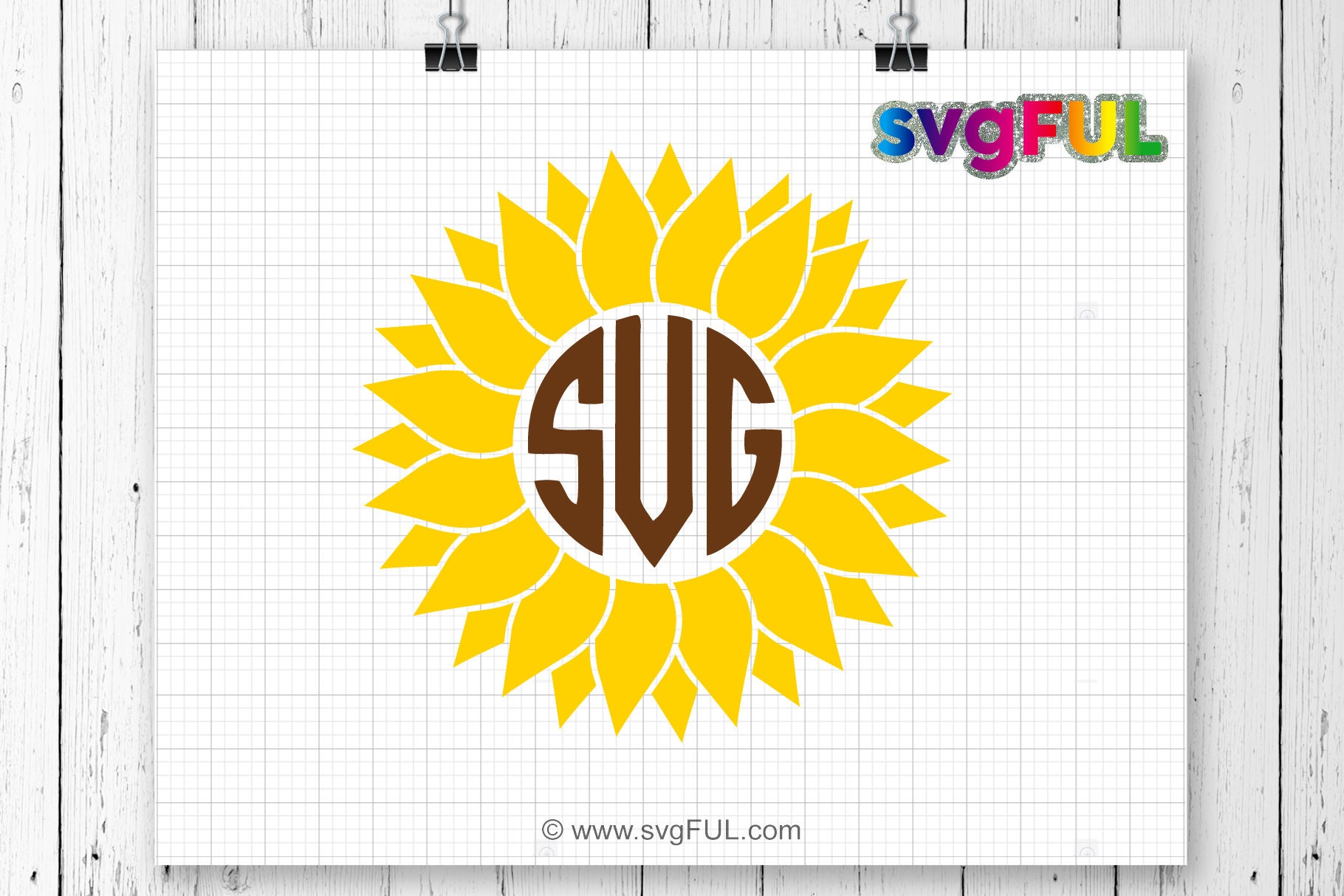 Download INSTANT DOWNLOAD Svg Sunflower Svg Sunflower Monogram Svg ...