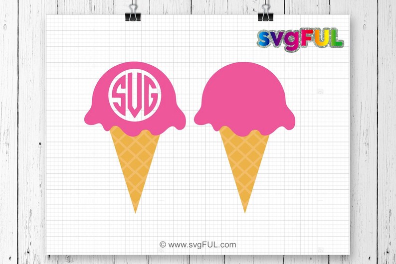 Download Ice Cream Monogram Svg Summer Svg Ice Cream Svg Silhouette Cutting Files Cricut Cutting Files Clip Art Art Collectibles