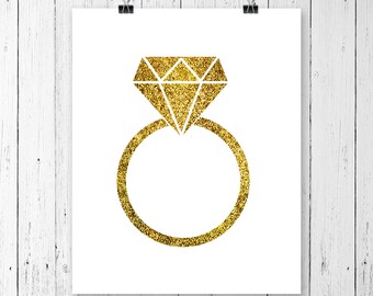 INSTANT DOWNLOAD! SVG, Glitter Diamond Ring Svg - diamond ring svg - diamond ring icon silhouette digital file svg, png, dxf