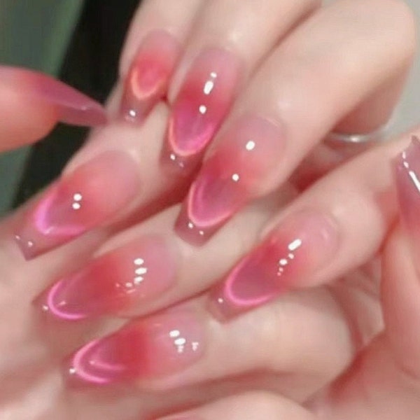 Pink Christmas Nails - Etsy