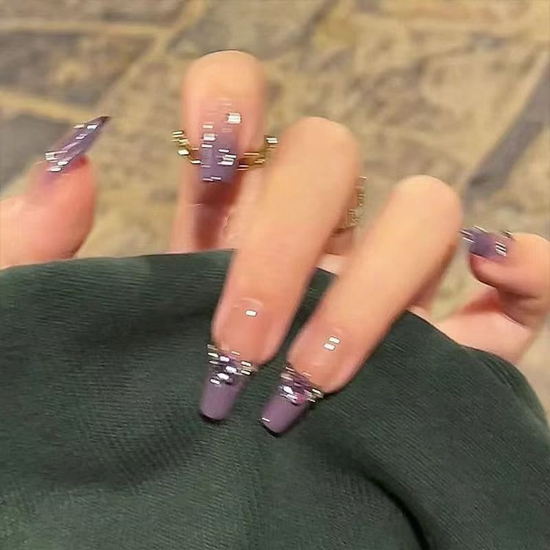 Short Pink Kaws Press on Nails With Gold Charms 