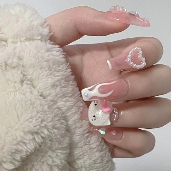 Pin by Sofy on nail idea  Hello kitty nails, Really cute nails
