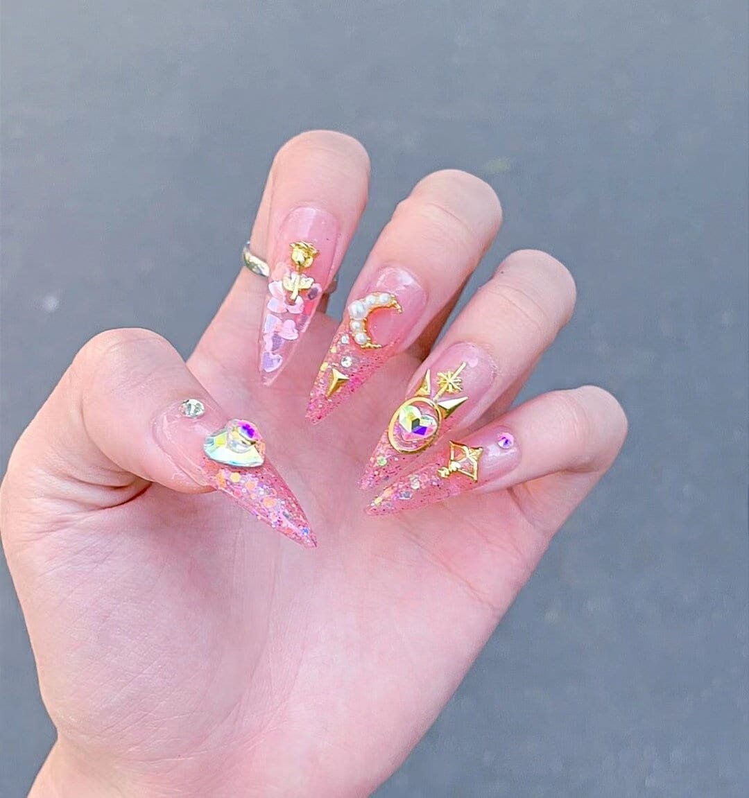 Handmade Sailor Moon Press on Nails Sailor Moon Nails Japanese Nails