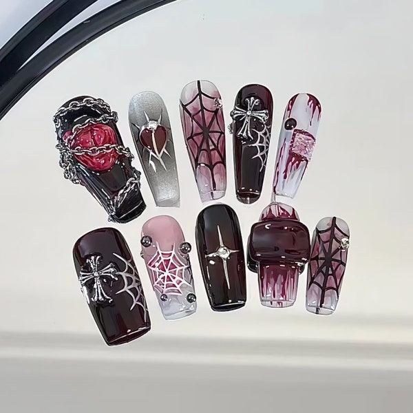 Halloween Press on Nails - Etsy