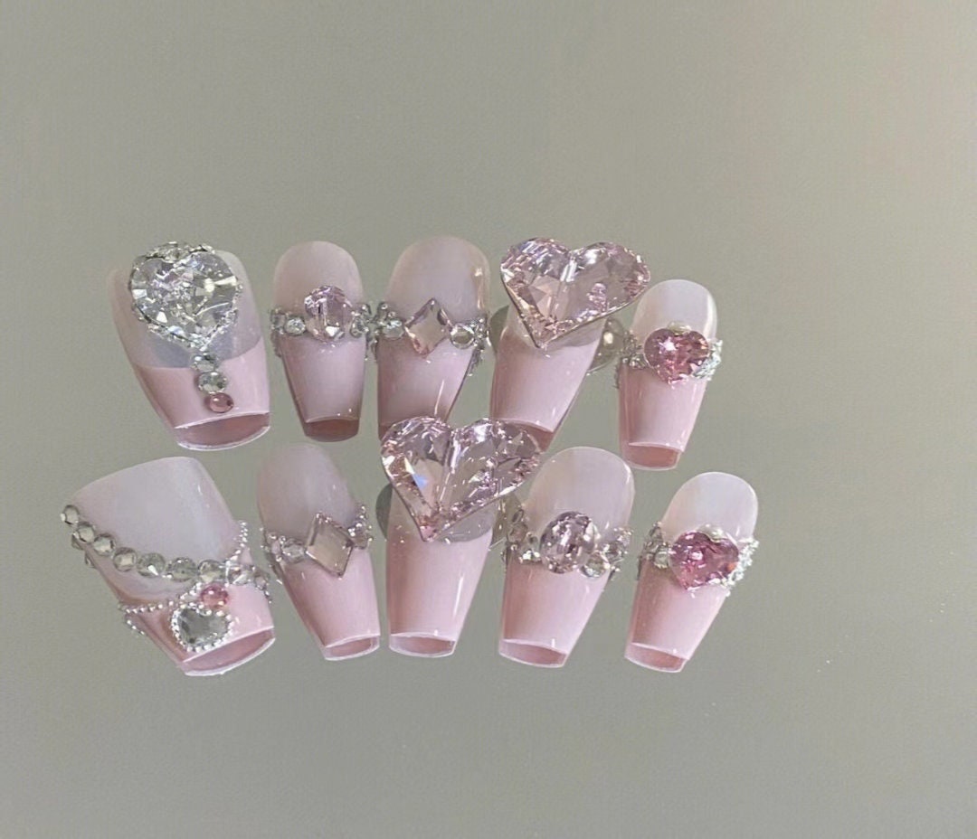 Handmade Pink French Sailor Moon Princess Cute Press on Nails - Etsy