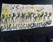 A Purvis Young Abstract African painting on canvas